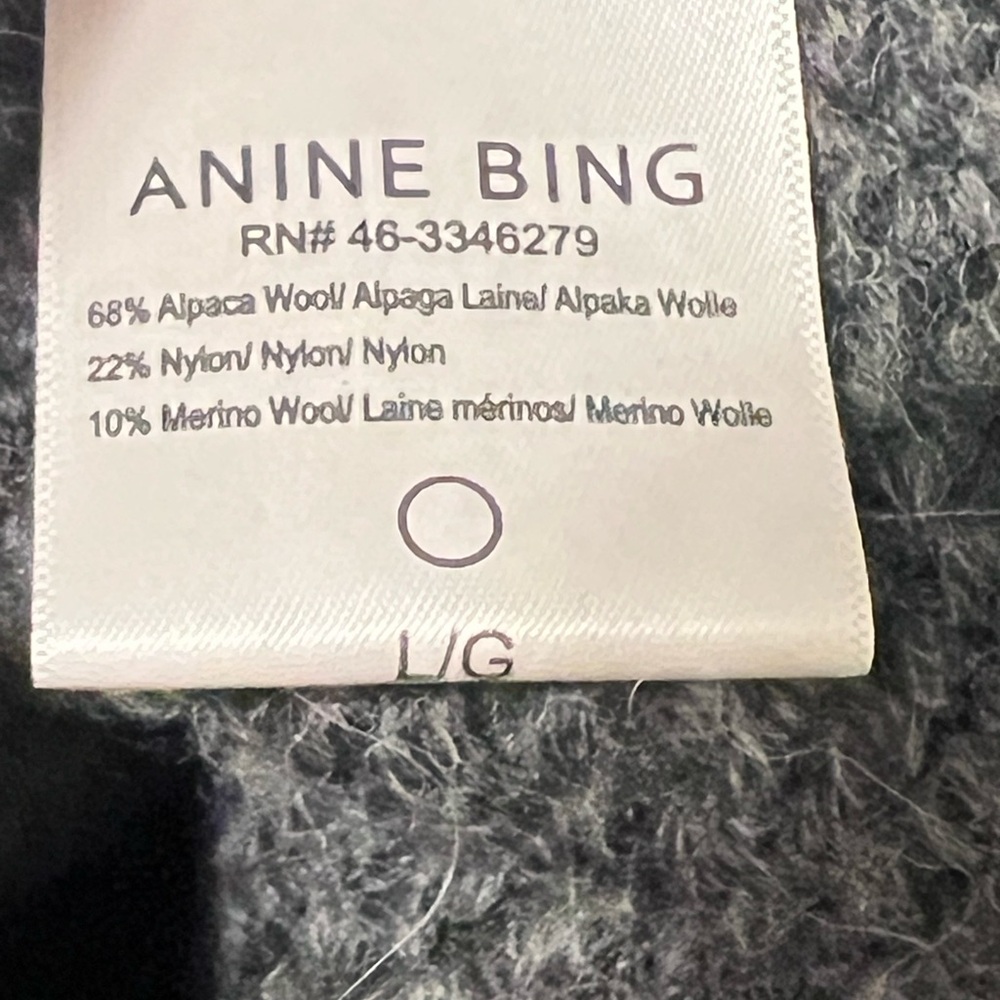 Anine Bing Charcoal Wool Blend Sweater Dress